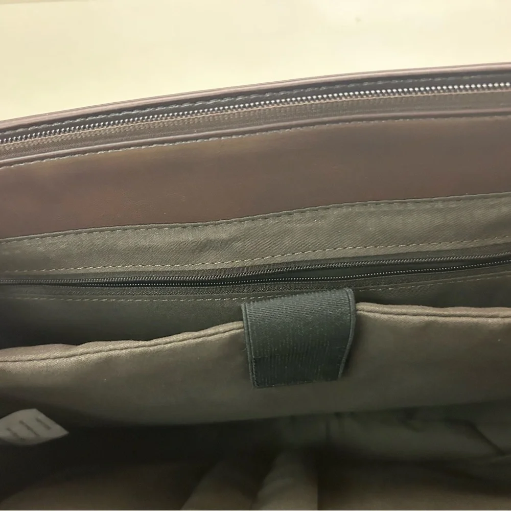 Walasa Brown Leather Briefcase with Structured Design and Top Handle